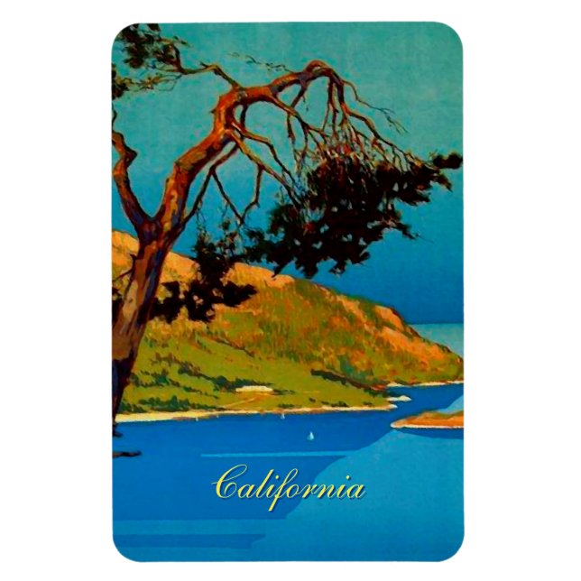 Magnet Flexible Vintage California Coast Travel (Vertical)