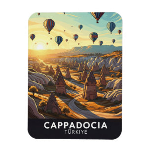 Magnet Flexible Vintage Cappadoce Turquie Hot Air Balloons Voyage