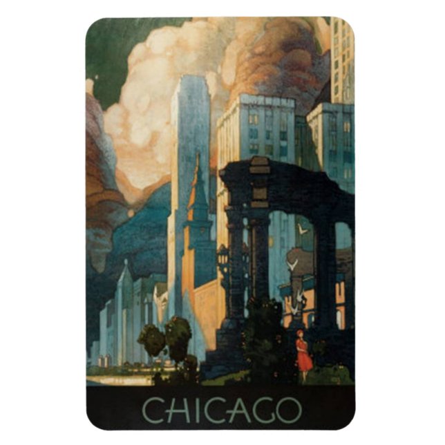 Magnet Flexible Vintage Chicago, USA - (Vertical)