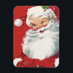 Magnet Flexible Vintage Christmas, Jolly Winking Santa Claus<br><div class="desc">Vintage illustration Christmas holiday design featuring a happy,  jolly Santa Claus wearing a hat and winking as if he has a secret. Ho,  ho,  ho,  Merry Christmas!</div>