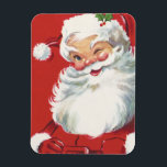 Magnet Flexible Vintage Christmas, Jolly Winking Santa Claus<br><div class="desc">Vintage illustration Christmas holiday design featuring a happy,  jolly Santa Claus wearing a hat and winking as if he has a secret. Ho,  ho,  ho,  Merry Christmas!</div>