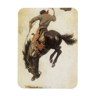 Magnet Flexible Vintage Cowboy, Bronco Buster Study par NC Wyeth