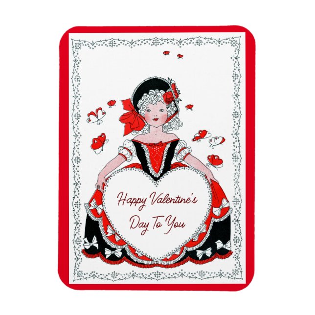 Magnet Flexible Vintage dame de Valentine's (Vertical)