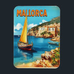 Magnet Flexible Vintage de Majorque<br><div class="desc">Découvrez le charme intemporel de Majorque, Espagne, avec cette carte postale de style vintage. Doté de ses superbes côtes, de villages historiques et de paysages méditerranéens pittoresques, ce design évoque la beauté sereine de cette île populaire des Baléares. Parfait pour les collectionneurs, les voyageurs, ou comme cadeau réfléchi, cette carte...</div>