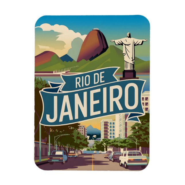 Magnet Flexible Vintage de Rio de Janeiro (Vertical)