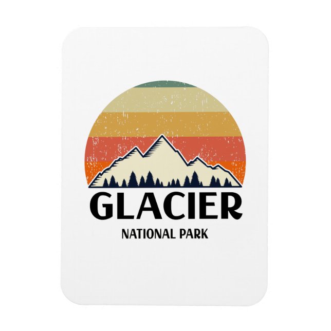 Magnet Flexible Vintage Glacier National Park (Vertical)
