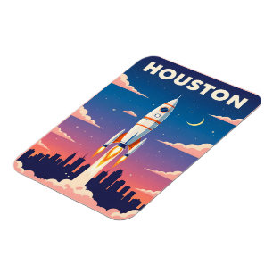 Magnet Flexible Vintage Houston Space City