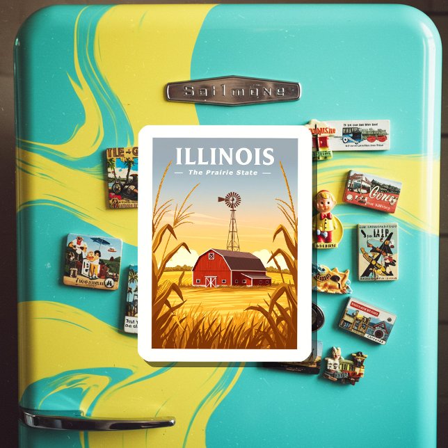 Magnet Flexible Vintage Illinois (Créateur téléchargé)