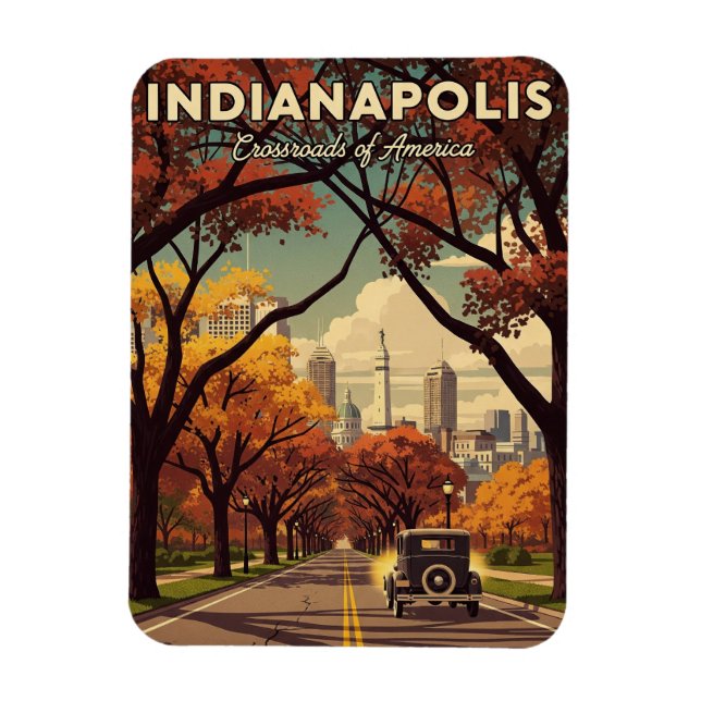 Magnet Flexible Vintage Indiana Indianapolis (Vertical)