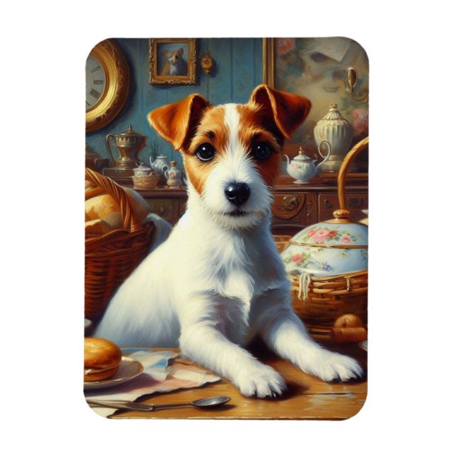 Magnet Flexible Vintage Jack Russell Terrier Peinture (Vertical)