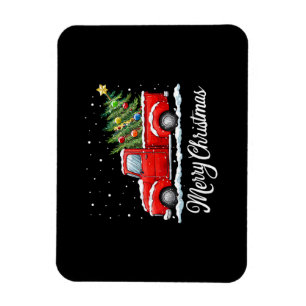 Magnet Flexible Vintage Joyeux Noël Camion Rouge Ancien Noël Ch