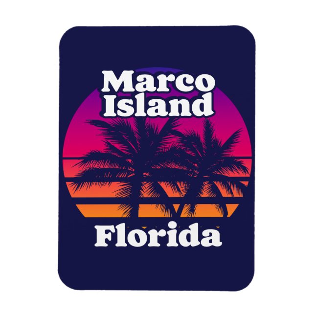 Magnet Flexible Vintage Marco Island Beach Floride (Vertical)