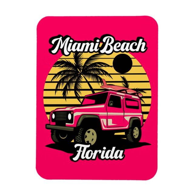 Magnet Flexible Vintage Miami Beach Floride (Vertical)