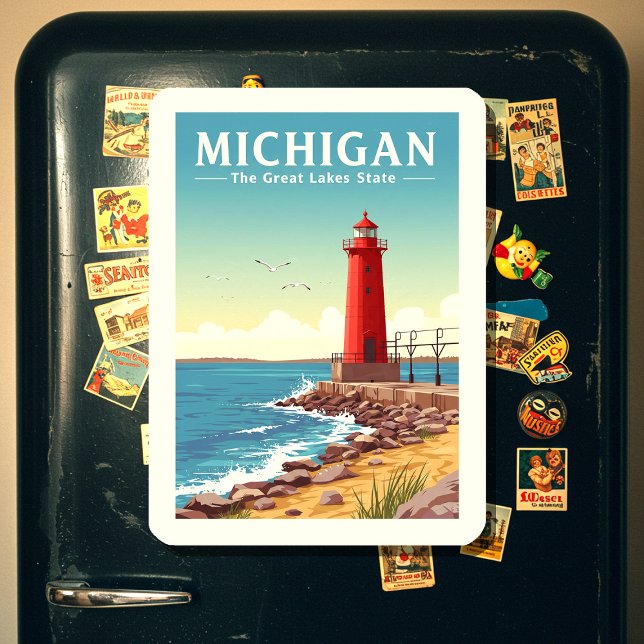 Magnet Flexible Vintage Michigan (Créateur téléchargé)