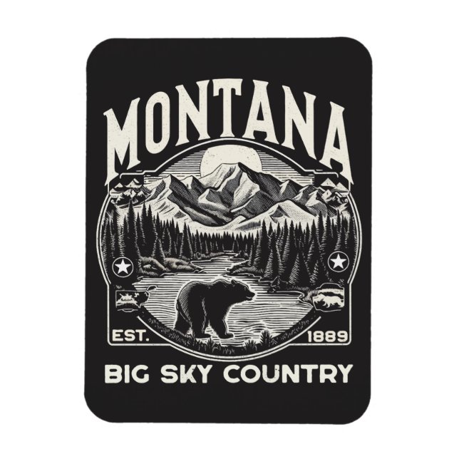 Magnet Flexible Vintage Montana Big Sky Country (Vertical)
