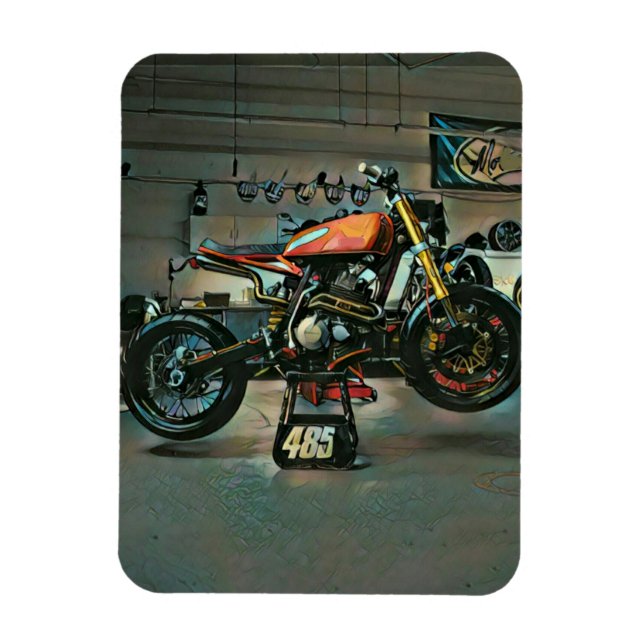 Magnet Flexible vintage motorcycle art (Vertical)