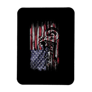 Magnet Flexible Vintage Motorcycle USA Drapeau Retro Biker, Motorc