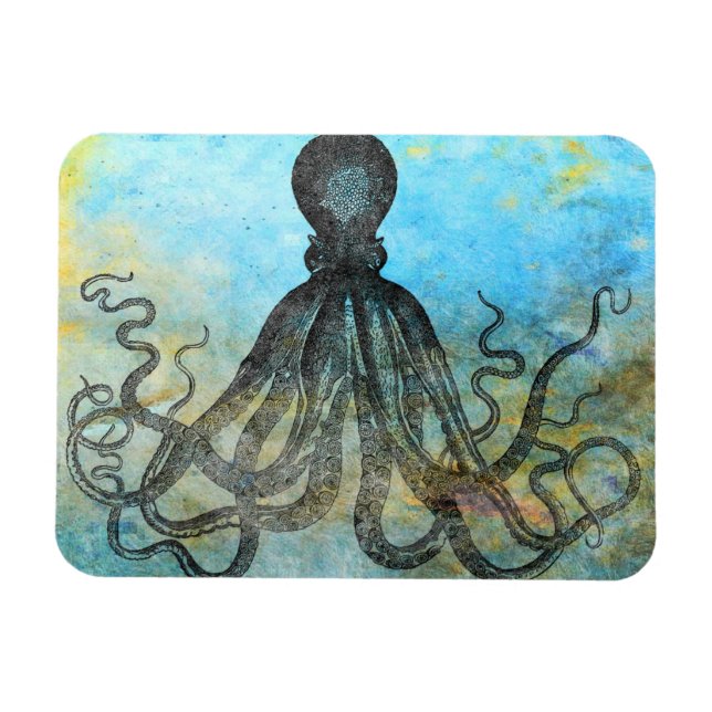 Magnet Flexible Vintage Octopus Collage (Horizontal)