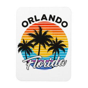 Magnet Flexible Vintage “Orlando Floride” Retro Coucher de Soleil
