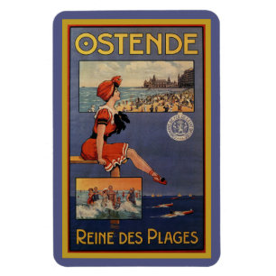Magnet Flexible Vintage Ostende été plage Voyage plage beauté de b