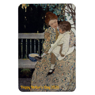 Magnet Flexible VINTAGE Painting Mother's Day ~ 