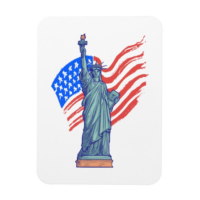 Magnet Flexible  Vintage Patriotic 4th of July Design (Vertical)