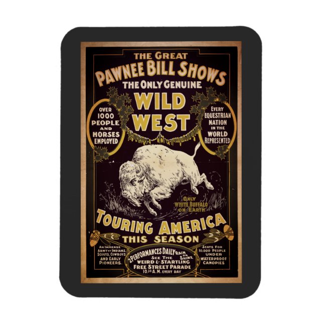 Magnet Flexible Vintage Pawnee Bill Wild West Show (Vertical)