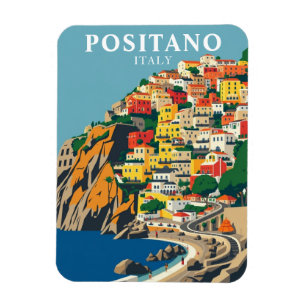 Magnet Flexible Vintage Positano Italie Voyage Souvenir