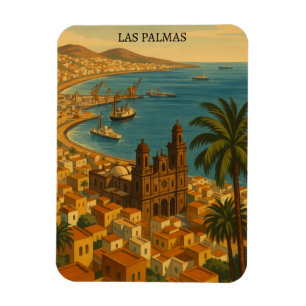 Magnet Flexible Vintage Retro Las Palmas Gran Canaria City View