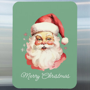 Magnet Flexible Vintage Rétro Père Noël Vert Joyeux Noël