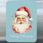 Magnet Flexible Vintage Retro Santa Claus Bleu Joyeux Noël<br><div class="desc">Apportez une touche de charme nostalgique à votre maison avec cet aimant de Noël rétro vintage du Père Noël. Doté d'une superbe illustration Père Noël sur un arrière - plan bleu avec les mots "Joyeux Noël", cet aimant est parfait pour décorer votre réfrigérateur ou toute surface magnétique pendant la saison...</div>