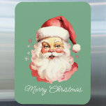 Magnet Flexible Vintage Retro Santa Claus Green Joyeux Noël<br><div class="desc">Apportez une touche de charme nostalgique à votre maison avec cet aimant de Noël rétro vintage du Père Noël. Doté d'une superbe illustration Père Noël sur un arrière - plan vert avec les mots "Joyeux Noël", cet aimant est parfait pour décorer votre réfrigérateur ou toute surface magnétique pendant la saison...</div>
