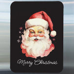 Magnet Flexible Vintage Retro Santa Claus Noir Joyeux Noël<br><div class="desc">Apportez une touche de charme nostalgique à votre maison avec cet aimant de Noël rétro vintage du Père Noël. Doté d'une superbe illustration Père Noël sur un arrière - plan noir avec les mots "Joyeux Noël", cet aimant est parfait pour décorer votre réfrigérateur ou toute surface magnétique pendant la saison...</div>