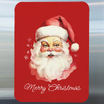 Magnet Flexible Vintage Retro Santa Claus Rouge Joyeux Noël<br><div class="desc">Apportez une touche de charme nostalgique à votre maison avec cet aimant de Noël rétro vintage du Père Noël. Doté d'une superbe illustration Père Noël sur un arrière - plan rouge avec les mots "Joyeux Noël", cet aimant est parfait pour décorer votre réfrigérateur ou toute surface magnétique pendant la saison...</div>
