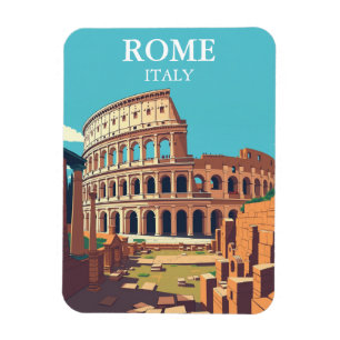 Magnet Flexible Vintage Rome Colisée Italie Voyage Souvenir