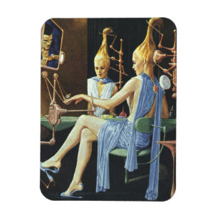 Magnet Flexible Vintage Science Fiction Beauty Salon Spa Manicures