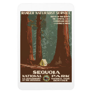 Magnet Flexible Vintage Sequoia Park CA, affiche touristique,