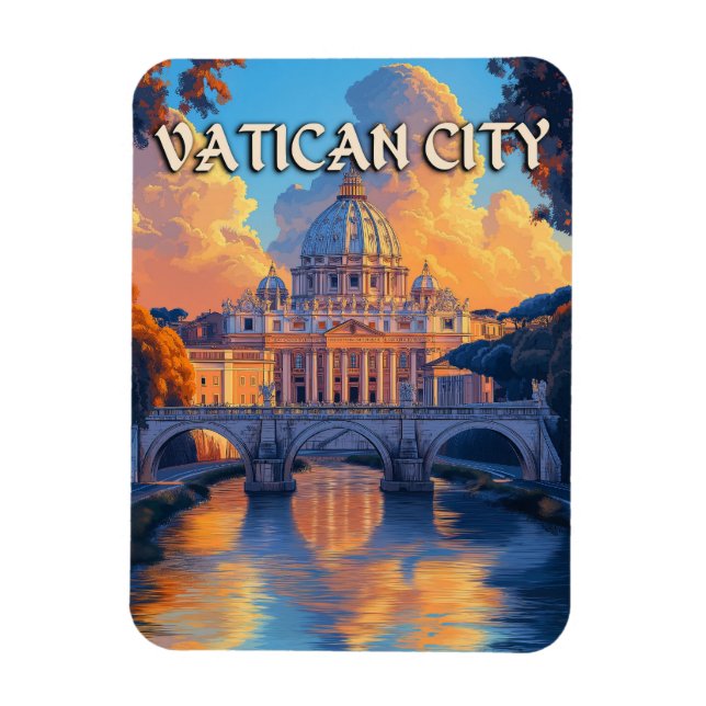 Magnet Flexible Vintage Vatican City Travel (Vertical)