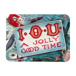 Magnet Flexible Vintage Vices Party, Jeu Boire Fumer