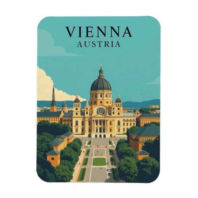 Magnet Flexible Vintage Vienne Autriche Achat d'art (Vertical)