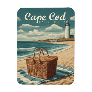 Magnet Flexible Vintage voyage Cape Cod Massachusetts Beach Retro