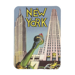 Magnet Flexible Vintage voyage, Célèbre ville de New York