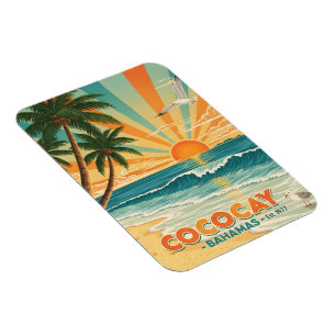 Magnet Flexible Vintage voyage de Cococay Bahamas
