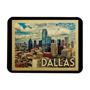 Magnet Flexible Vintage voyage de Dallas Texas