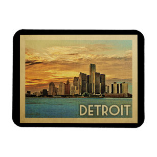 Magnet Flexible Vintage voyage de Detroit Michigan