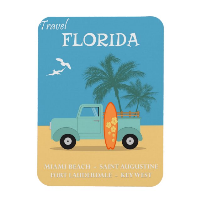 Magnet Flexible Vintage voyage de Floride (Vertical)
