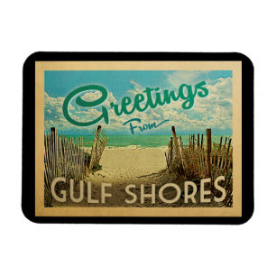 Magnet Flexible Vintage voyage de la plage de Gulf Shores