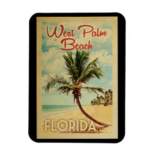 Magnet Flexible Vintage voyage de palmier de West Palm Beach