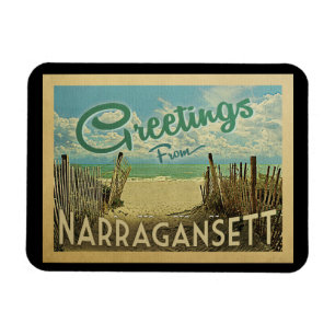 Magnet Flexible Vintage voyage de plage de Narragansett