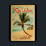 Magnet Flexible Vintage voyage de plage de palmier de Key West la<br><div class="desc">Conception de Key West la Floride dans le style de Vintage voyage comportant un palmier sur la plage avec l'océan et le ciel.</div>